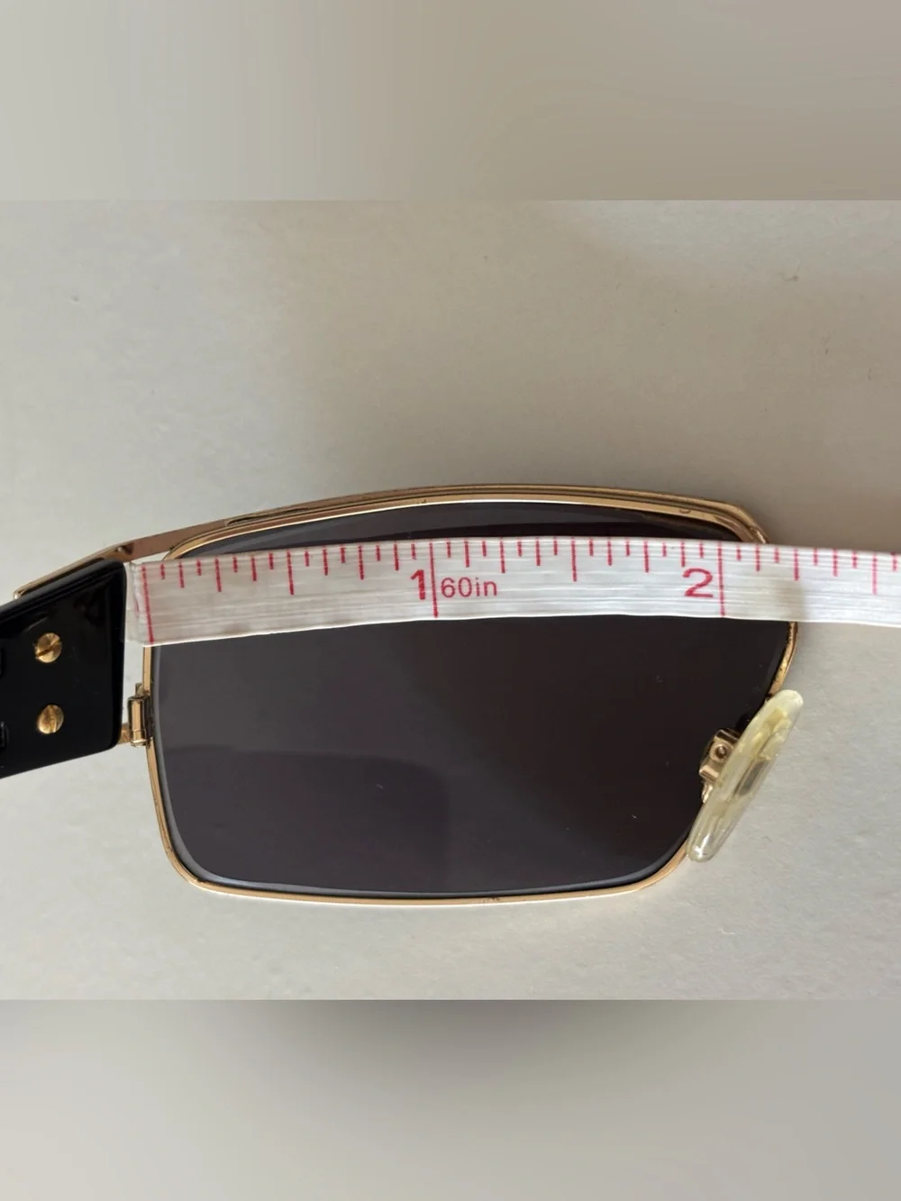 VINTAGE CAZAL Germany Mod 924 Col 302 Black Gold Rectangle Sunglasses  EUC